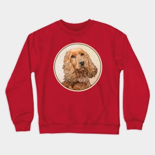 English Cocker Spaniel Painting - Cute Original Dog Art Crewneck Sweatshirt